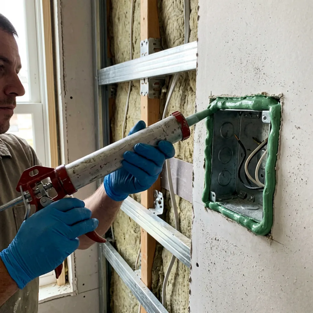 Installation of acoustic soundproofing drywall for noise reduction