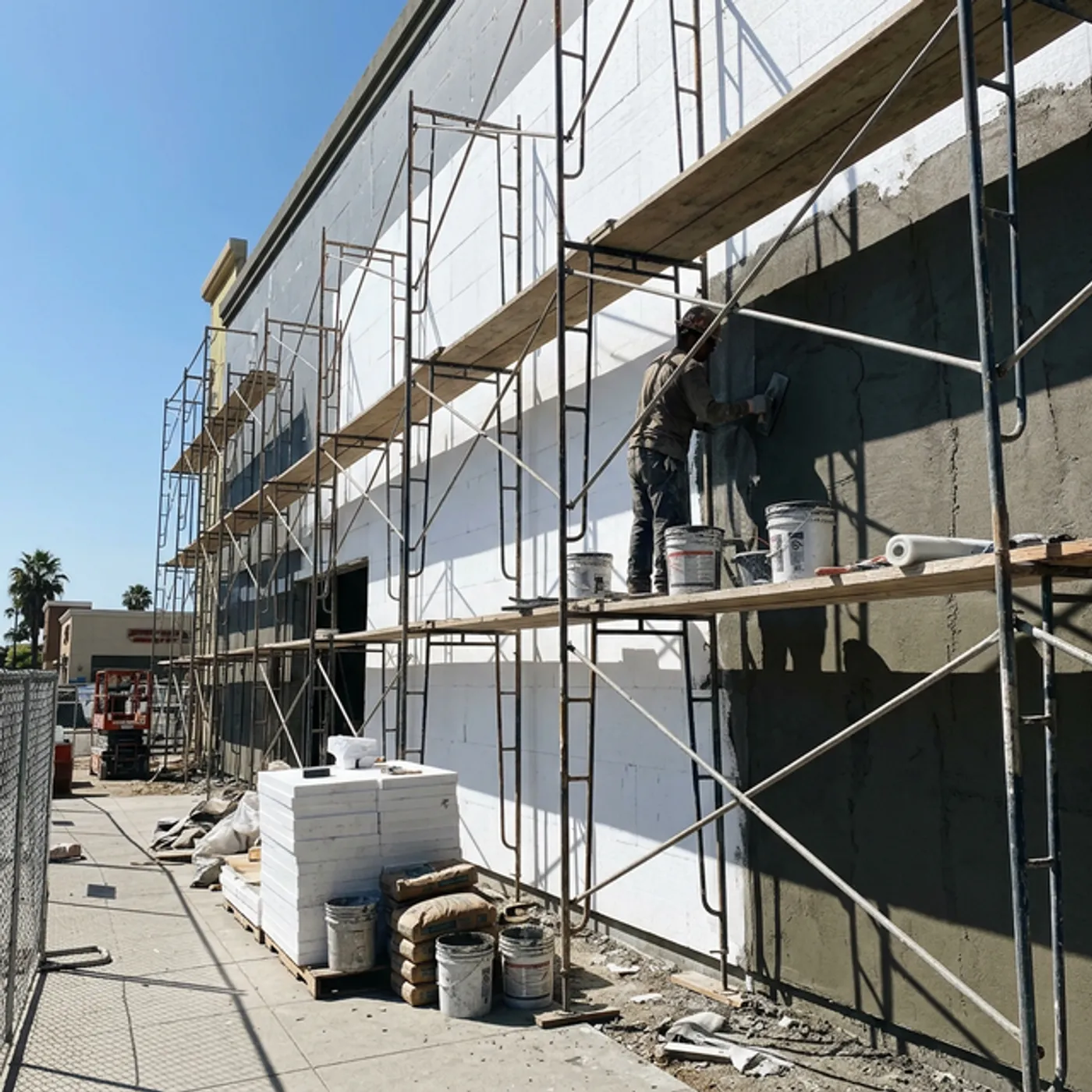 Commercial building featuring flawless continuous EIFS exterior cladding