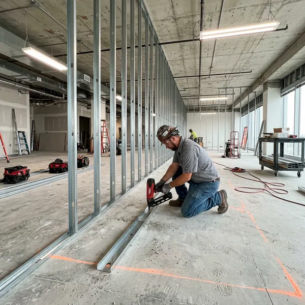 Metal stud framing for McFarland commercial build-out
